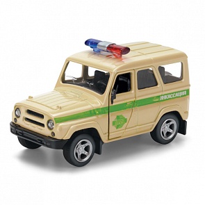 Машинка металлическая инерционная - Уаз Hunter Инкассация, открываются двери (Технопарк, X600-H09016-Rsim)